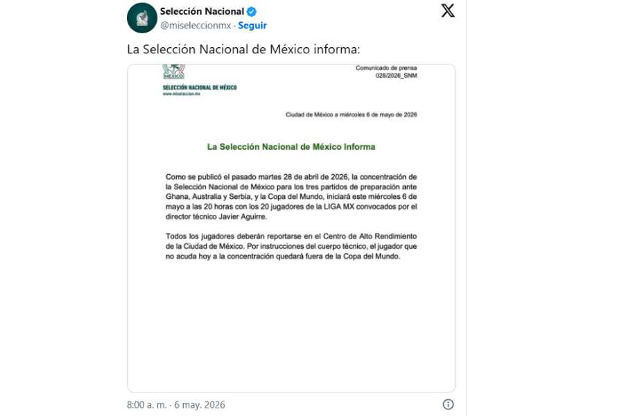 Selección Mexicana lanza fuerte mensaje jugador de Liga MX que no concentre no va al Mundial