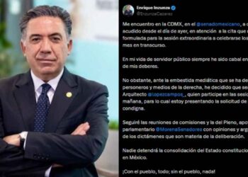 Senador Enrique Inzunza solicita licencia tras señalamientos de EU