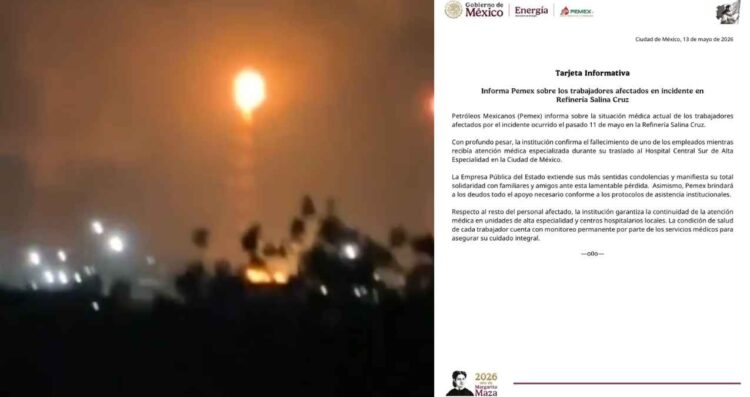 Trabajador de Pemex muere tras explosión en la refinería de Salina Cruz, Oaxaca