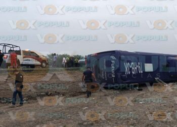 Trágica volcadura de autobús deja dos muertos y 9 heridos en la Carretera González-Llera en Tamaulipas