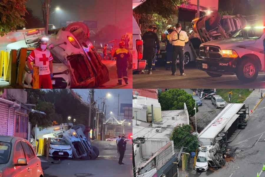 Trailero muere al quedar prensado tras fatal volcadura en San Nicolás, Nuevo León
