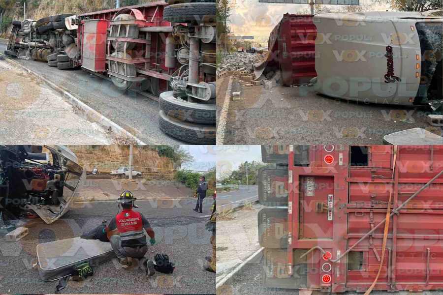 Trailero vuelca y pierde la vida en Tampico, Tamaulipas