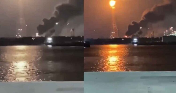 VIDEOS: Reportan fuerte incendio en la refinería Olmeca en Dos Bocas, Tabasco
