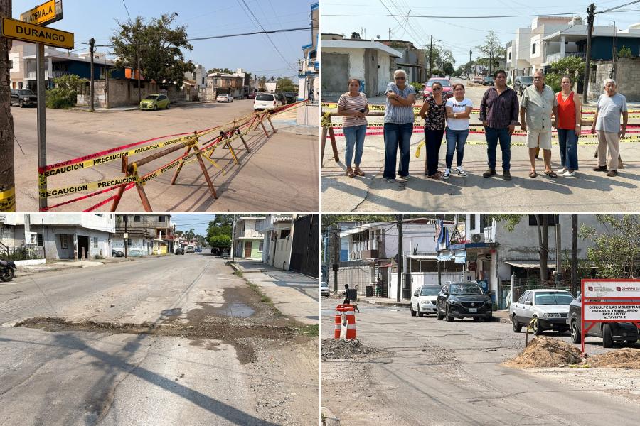 bloquean calle en ciudad madero