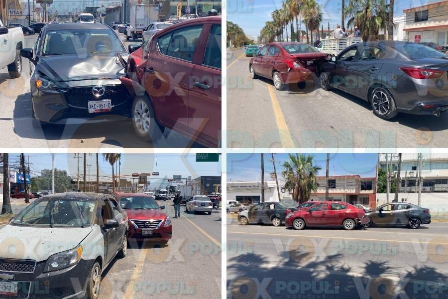 colisión múltiple en Ciudad Victoria