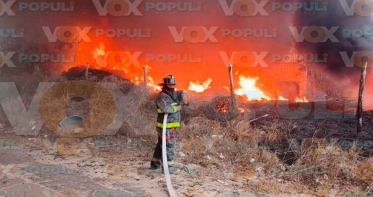 _incendio de zacatal en Madero