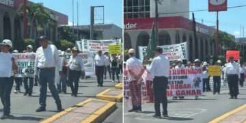 manifestación jubilados de Pemex Tampico