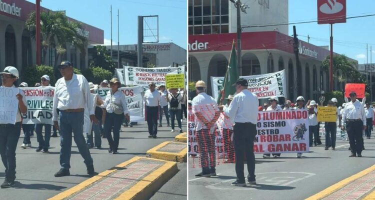 manifestación jubilados de Pemex Tampico