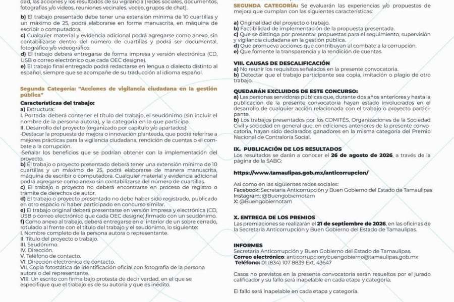 Premio Contraloría Social Tamaulipas