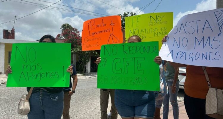 protesta por apagones en Matamoros