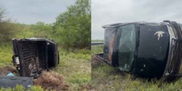 volcadura en carretera al Mezquital