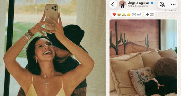 ¿Ángela Aguilar acostaba en la cama de Inti a su perro