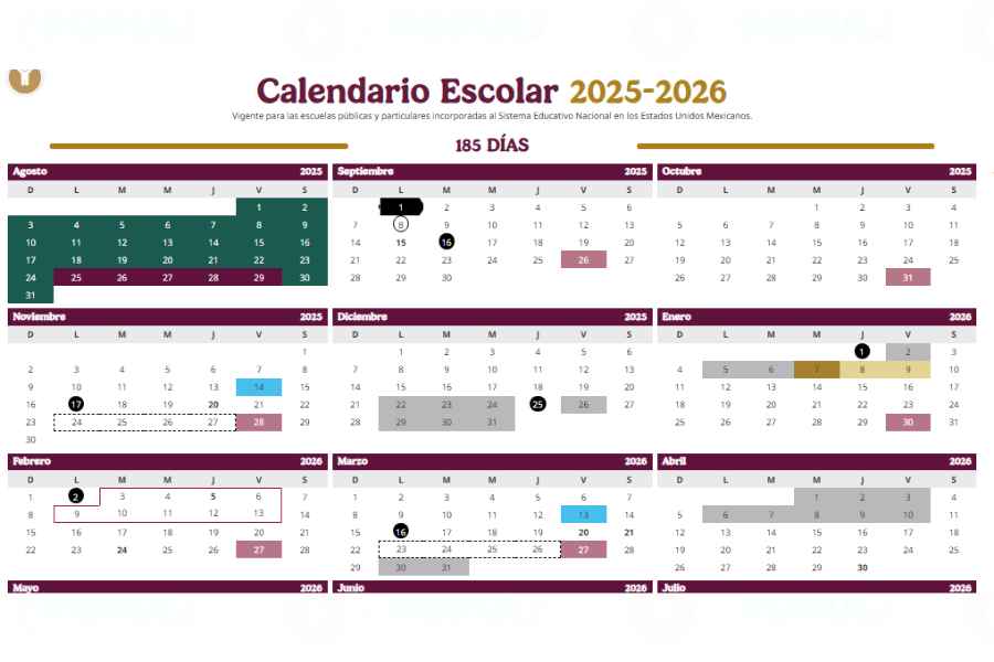 ¿En qué estados los alumnos saldrán de vacaciones en junio de 2026?