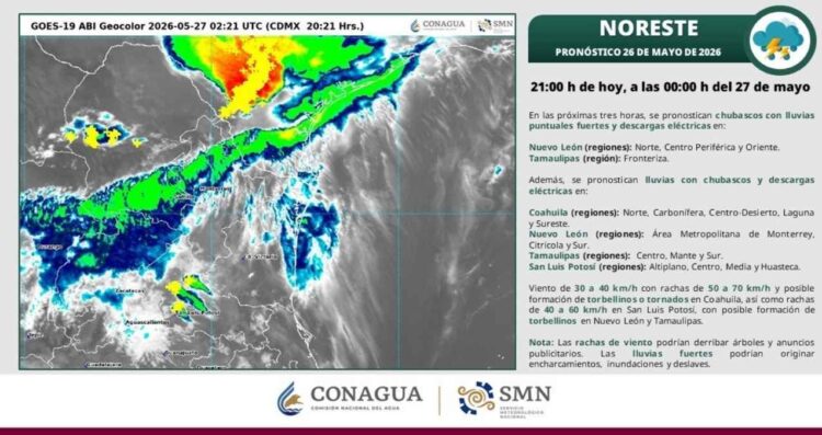 ¿Habrá lluvias fuertes y granizadas en los municipios de Tamaulipas? Así estará el clima