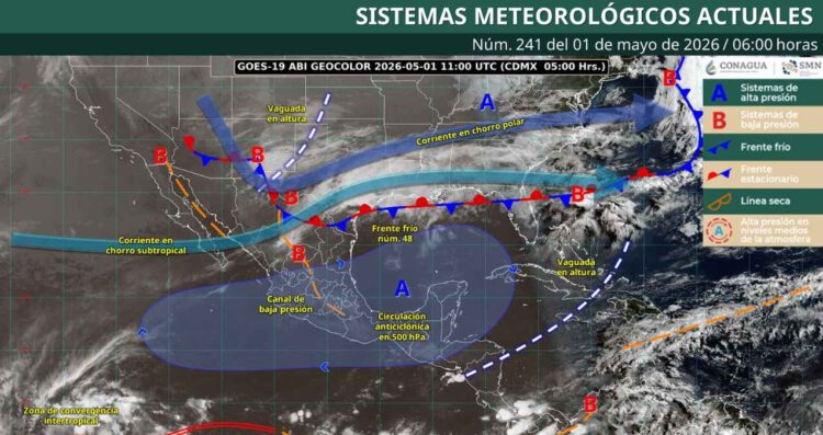 ¿Lluvias intensas? Pronóstico del clima en México para este 1 de mayo de 2026