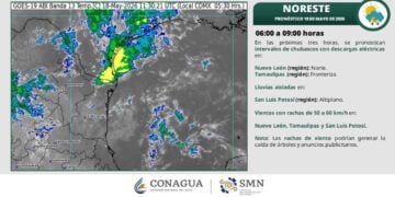 ¿Se esperan tormentas eléctricas y ráfagas de viento en Tamaulipas este 18 de mayo?