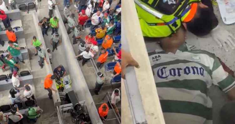 joven caída Estadio Monterrey