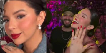 Ángela Aguilar presume anillo tras cantar con Christian Nodal