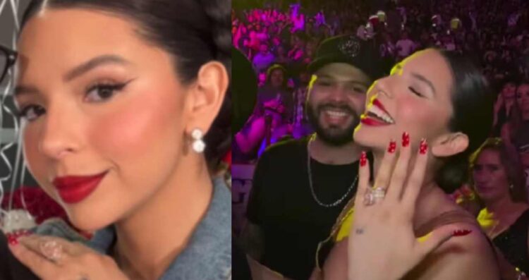 Ángela Aguilar presume anillo tras cantar con Christian Nodal