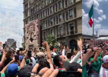Así celebraron aficionados el primer gol de la Selección Mexicana desde el Zócalo