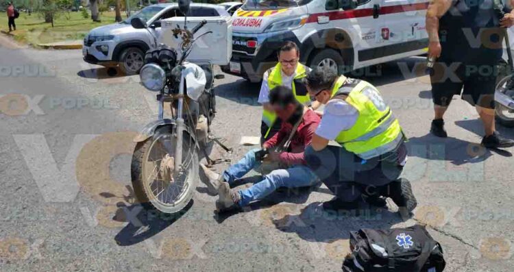 Automovilista causa choque y deja lesionado a motociclista en Ciudad Victoria, Tamaulipas