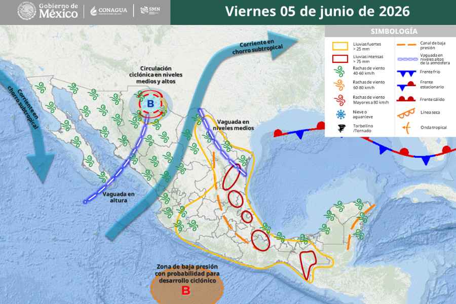 SMN tormentas fuertes México
