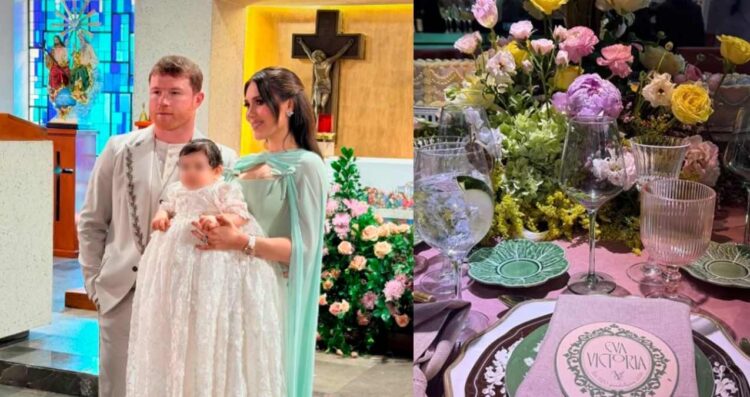 Canelo Álvarez celebra el bautizo de su hija con Mon Laferte y Remmy Valenzuela