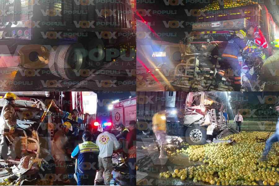 Chofer queda prensado tras chocar contra tráiler en Altamira, Tamaulipas