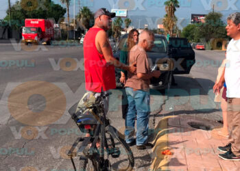 Ciclista resulta lesionado tras ser atropellado por camioneta en Ciudad Victoria, Tamaulipas