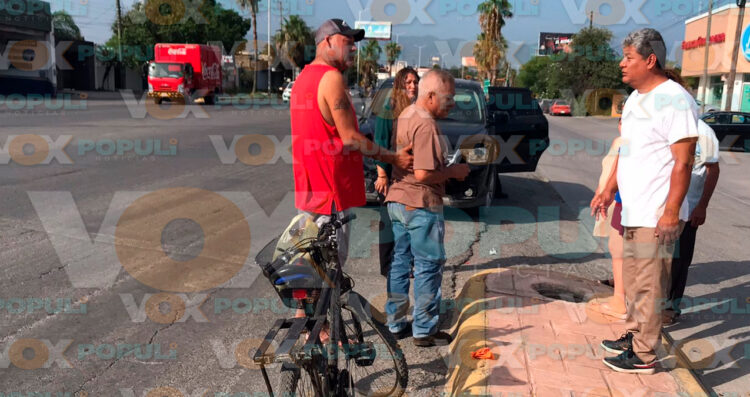 Ciclista resulta lesionado tras ser atropellado por camioneta en Ciudad Victoria, Tamaulipas