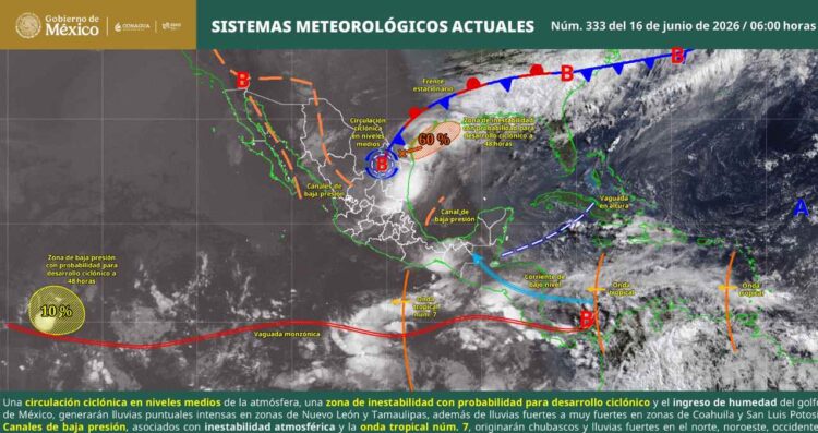 Clima para este 16 de junio: ¿Dónde se esperan lluvias intensas y descargas eléctricas?