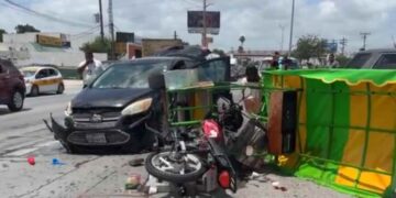 Comerciante choque en Matamoros