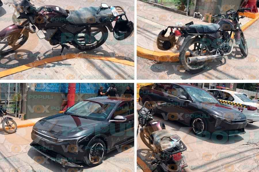 Conductor choca a motociclista tras incorporarse sin cuidado en Cd. Victoria, Tamaulipas