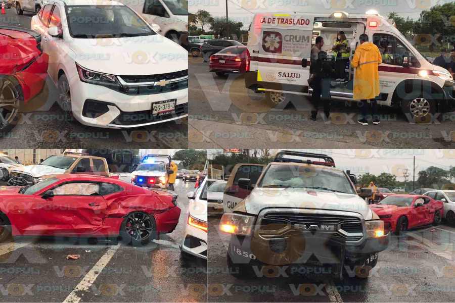 Conductor de auto deportivo choca contra la Guardia Estatal en Ciudad Victoria, Tamaulipas