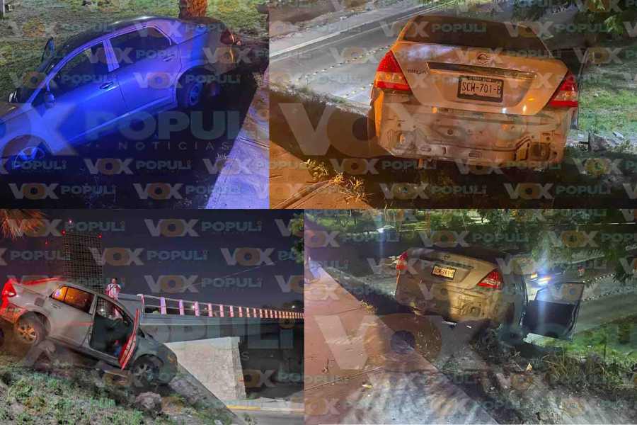 Conductor evita caer a barranco en Ciudad Victoria, Tamaulipas