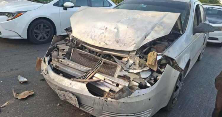 Conductor provoca choque en Matamoros