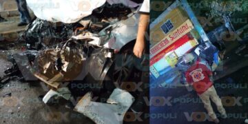 Conductor queda atrapado en su auto tras fuerte choque en bulevar Portes Gil en Tampico, Tamaulipas