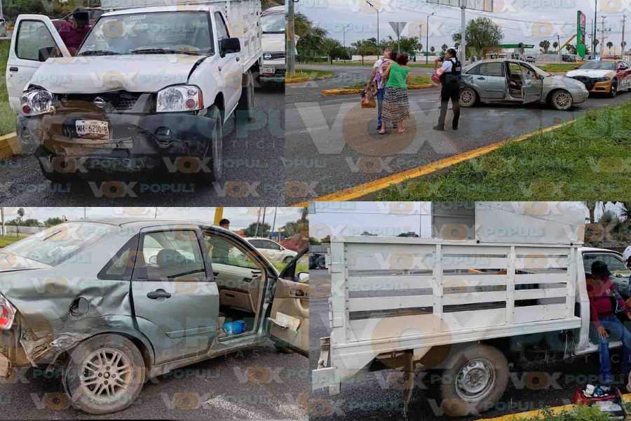 Conductora intenta ganar semáforo y provoca choque en Ciudad Victoria, Tamaulipas