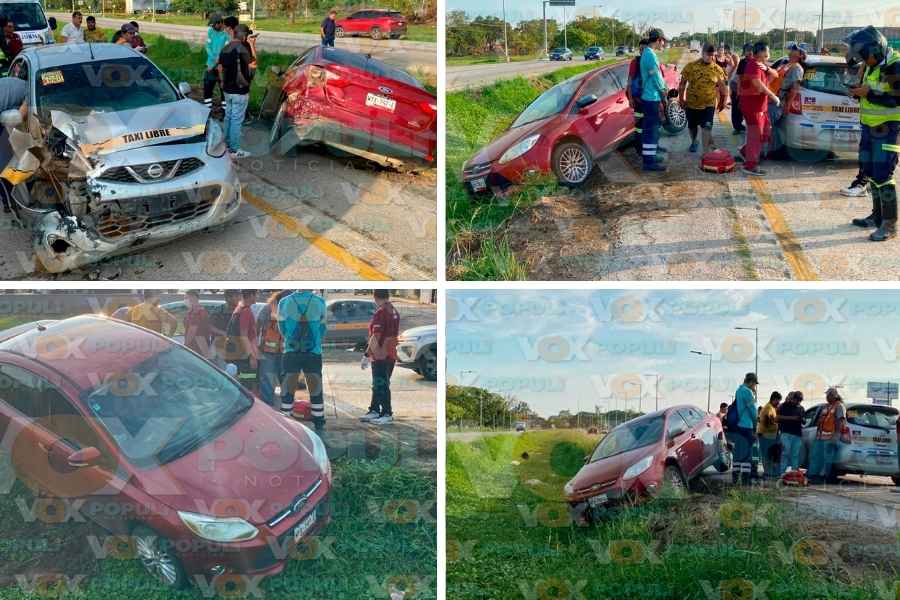 Familia queda cerca de volcar tras fuerte choque en Altamira, Tamaulipas