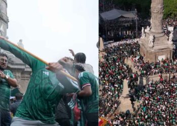 Fiesta en el Ángel tras triunfo de México ante Sudáfrica en el Mundial; así se vivió