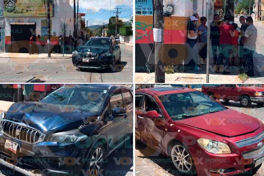 Fuerte choque deja lesionados en la zona centro de Ciudad Victoria, Tamaulipas