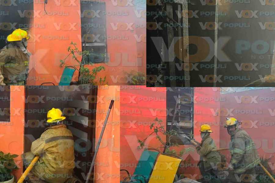 Incendio consume muebles y aparatos dentro de una casa en Ciudad Victoria, Tamaulipas