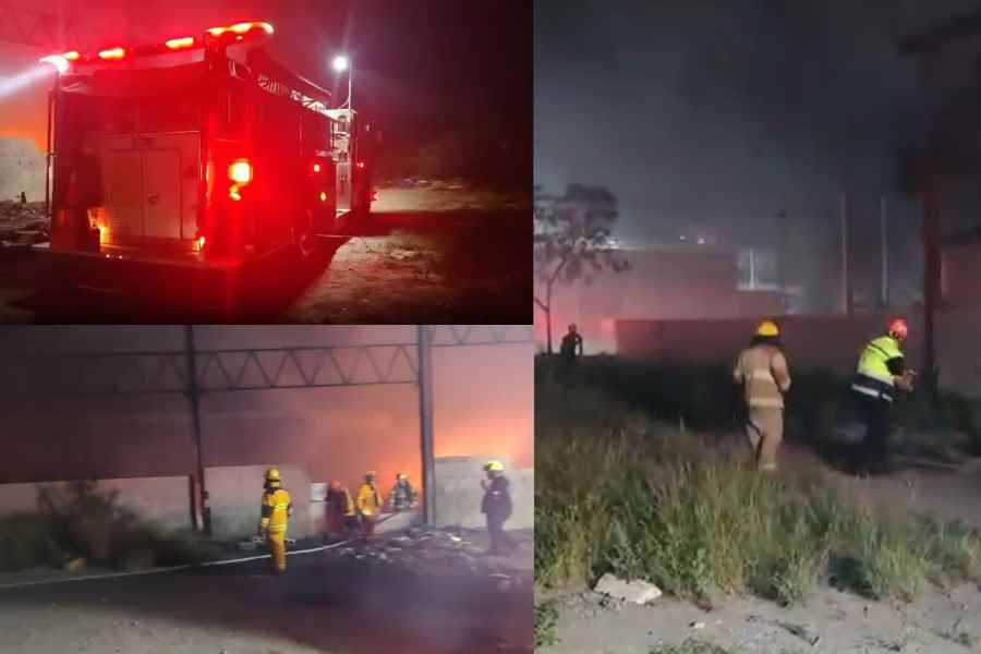 Incendio en fábrica de Santa Catarina, Nuevo León, activa despliegue de Protección Civil