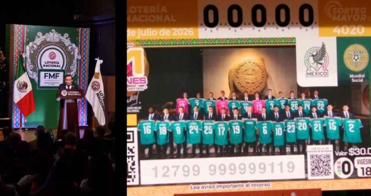 Lotería Nacional presenta billete conmemorativo dedicado a la Selección Mexicana rumbo al Mundial 2026