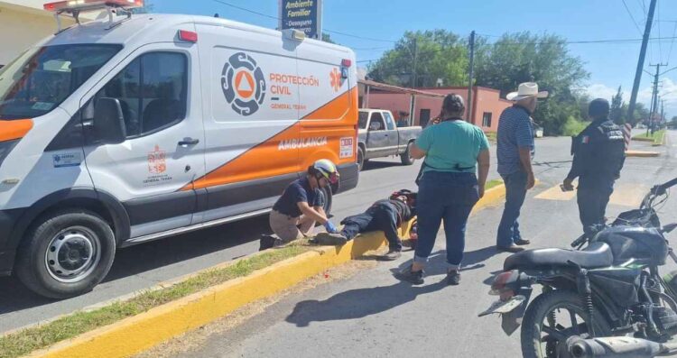 Motociclista lesionado General Terán