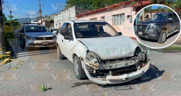 Omite alto y causa choque con lesionados en la zona centro de Ciudad Victoria, Tamaulipas
