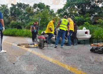 Pierde el control al salir de curva y protagoniza fuerte choque en Llera, Tamaulipas