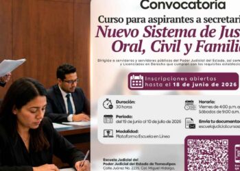 Poder Judicial de Tamaulipas abre nueva convocatoria para 30 plazas disponibles