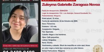 Reportan desaparición de jovencita en colonia Mirasur de Escobedo, NL