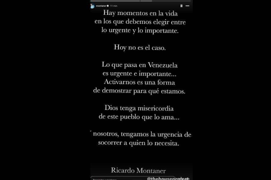 Ricardo Montaner reacciona a sismos en Venezuela con emotivo mensaje